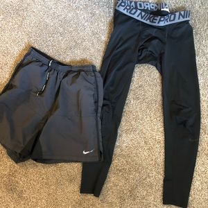 Mens Nike pro legging dri fit shorts